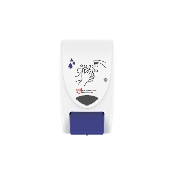 Dispenser Cleanse Hands manuel plast hvid/bl