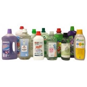 Div rengringsmidler p flaske